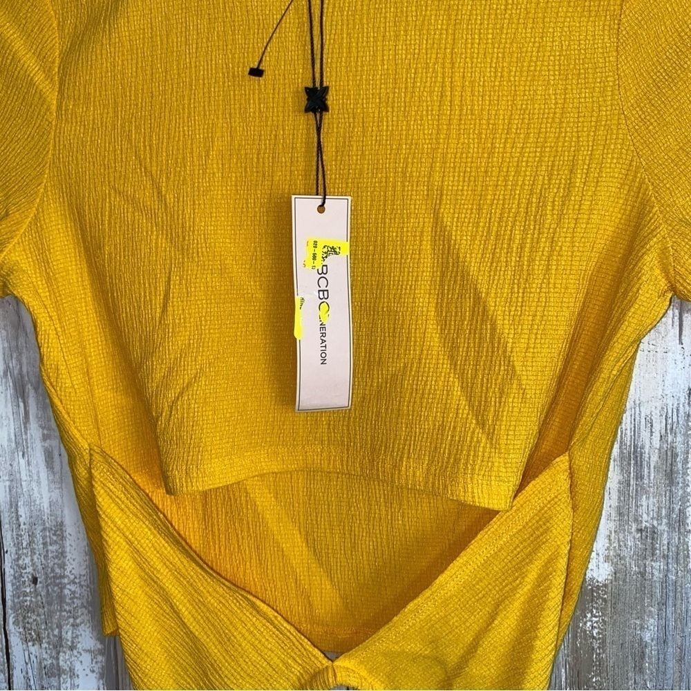 NWT BCBG Marigold Tie Crop Top - Picture 5 of 6